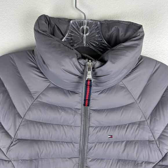 Tommy Hilfiger Women's Packable Down Puffer Jacket Size Medium Gray Insulated - Picture 4 of 7